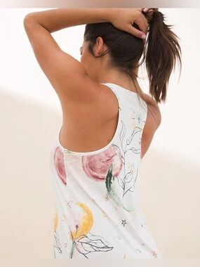 2/$25 Soma Intimates Watercolor Sun Moon Stars Nightgown Racerback